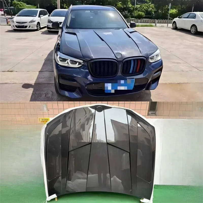 

Для BMW X3 X4 2018+ Накладка на капот из настоящего сухого карбона, комплект для тюнинга автомобиля