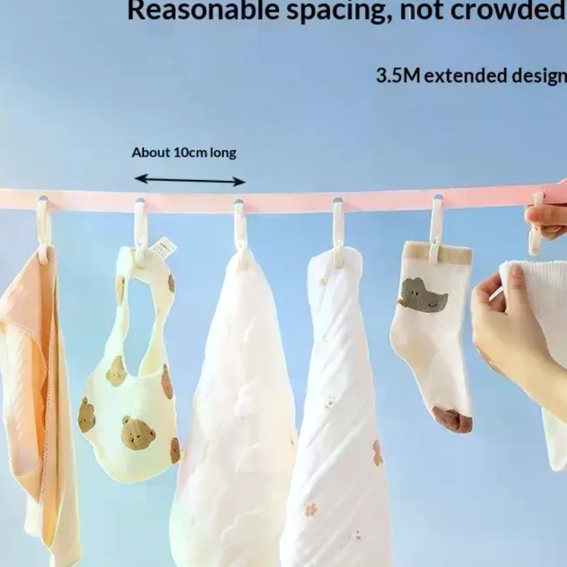 Adjustable Portable Clothesline Space Saving for RV Travel Household Balcony Outdoor Drying Clothes Towels Socks
