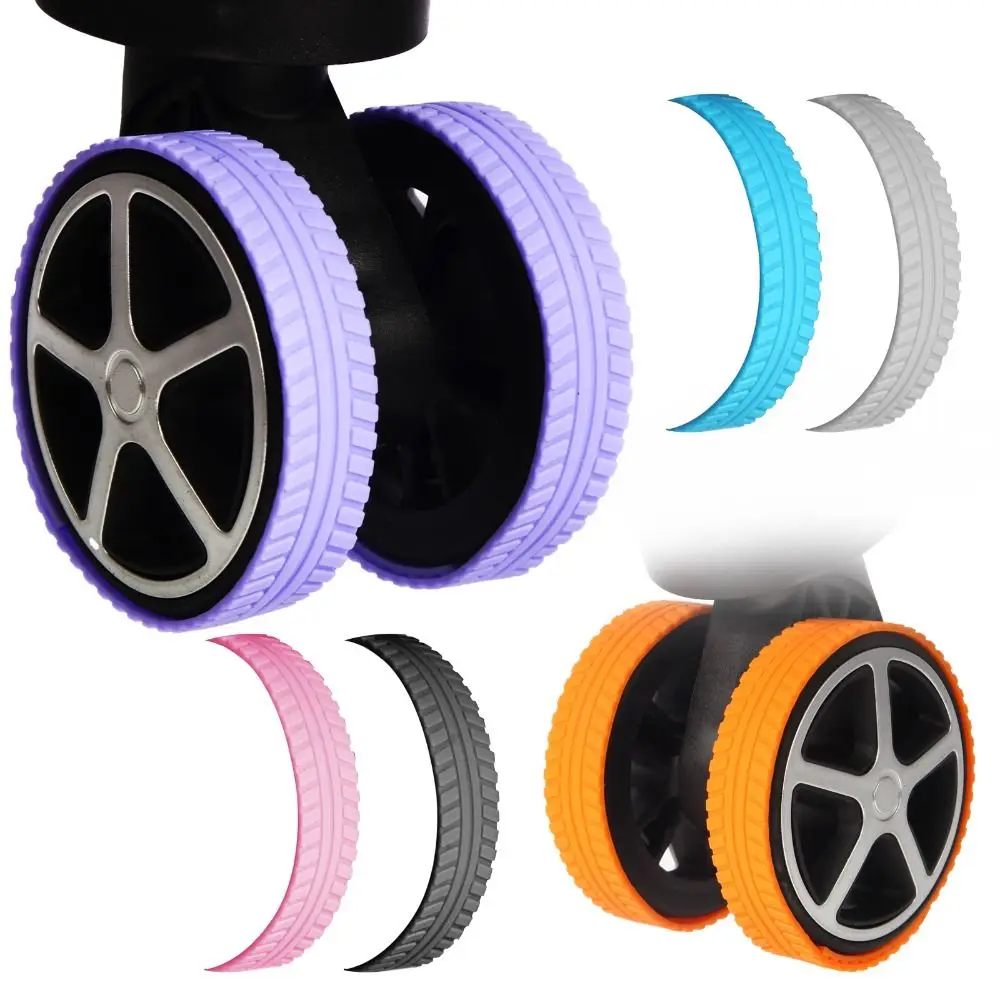 4/8Pcs Silicone Luggage Wheels Protector Cover Anti-slip Reduce Noise Luggage Caster Shoes Shock Absorption Can Be Cropped