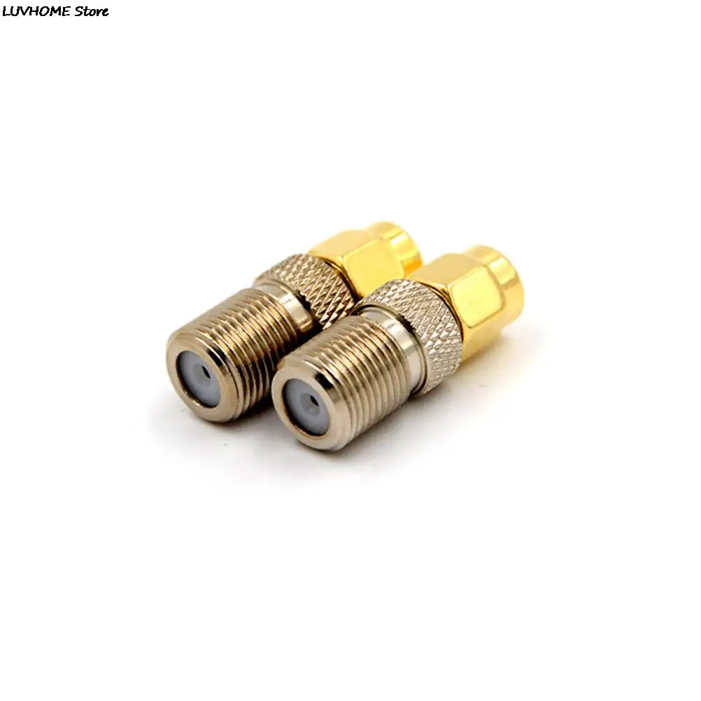 1PCS F Type Female Jack to SMA Male Plug Straight RF Coaxial Adapter F connector to SMA Convertor gold Tone