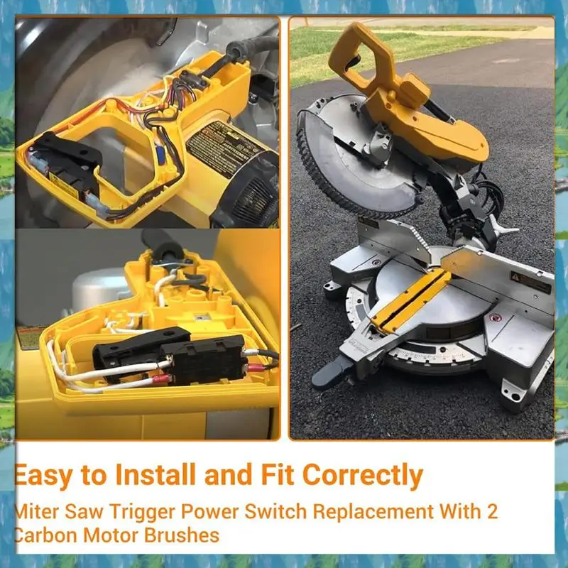 

Новый выключатель питания DW712 DW715 DW716 DW717 DW718 DWS780, запчасти, аксессуары с 2 шт. угольными щетками для двигателя