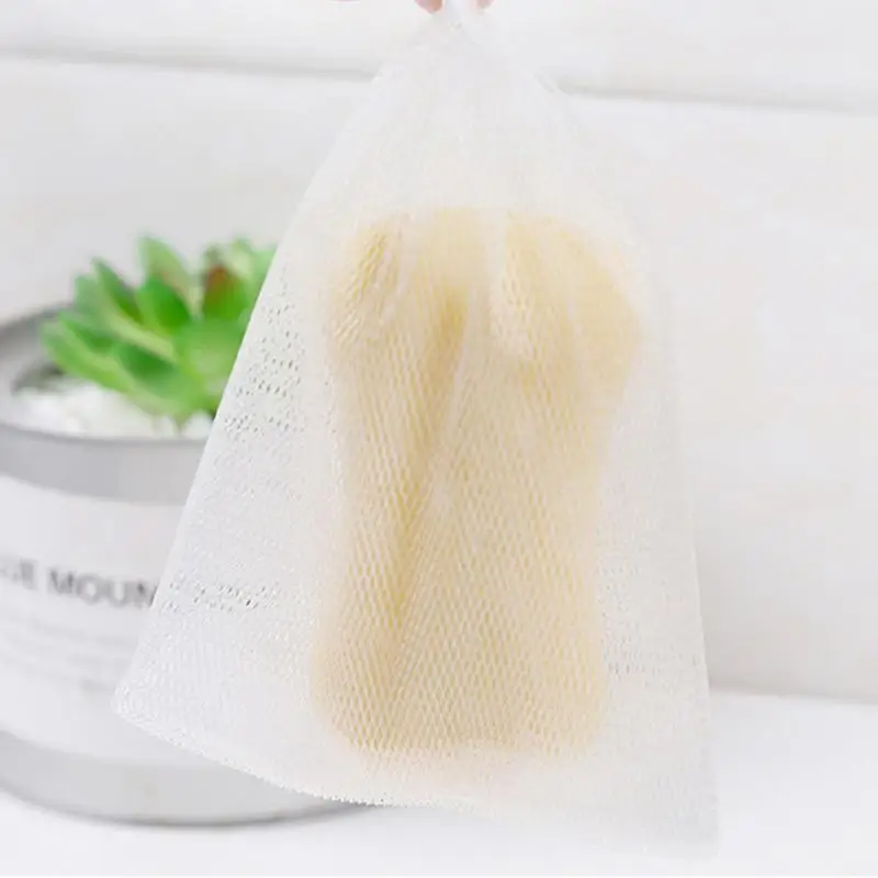 Soap Saver Bag Double-Layer Mesh Saver Drawstring Bag Soap Foaming Net Exfoliating Bag Face Wash Milk Foaming Net For Skin Care