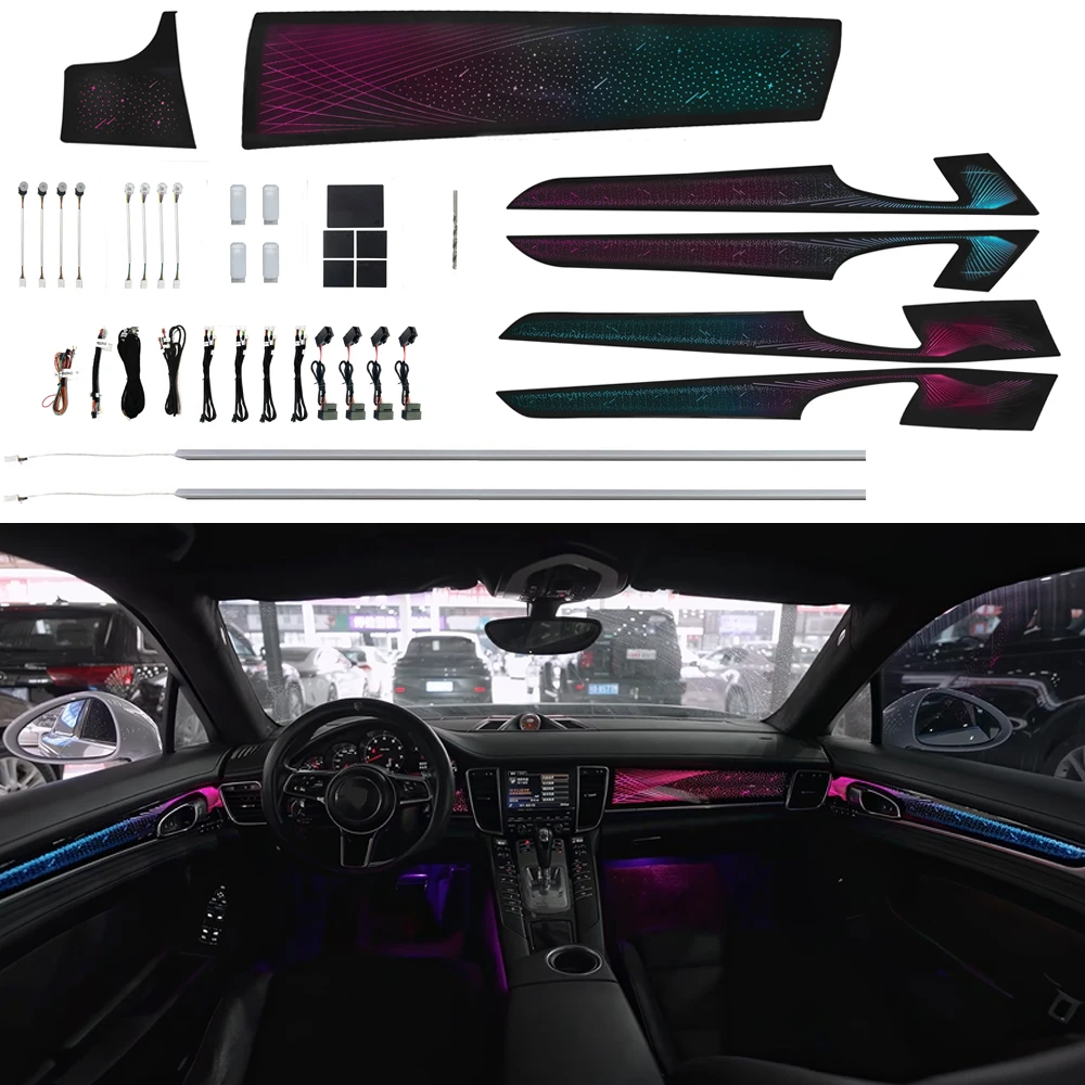 For Porsche Panamera 2010-2016 Long-wheelbase Car Ambient Light Dashboard Door Decoration Symphony Atmosphere Lamp Screen APP
