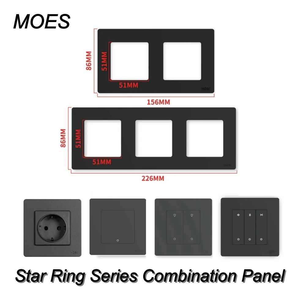 

Модули выключателей MOES ZigBee Click, комплектующие для умных выключателей света, рамка для самостоятельной сборки, комбинированные настенные розетки, выключатель для штор, серия Star Ring