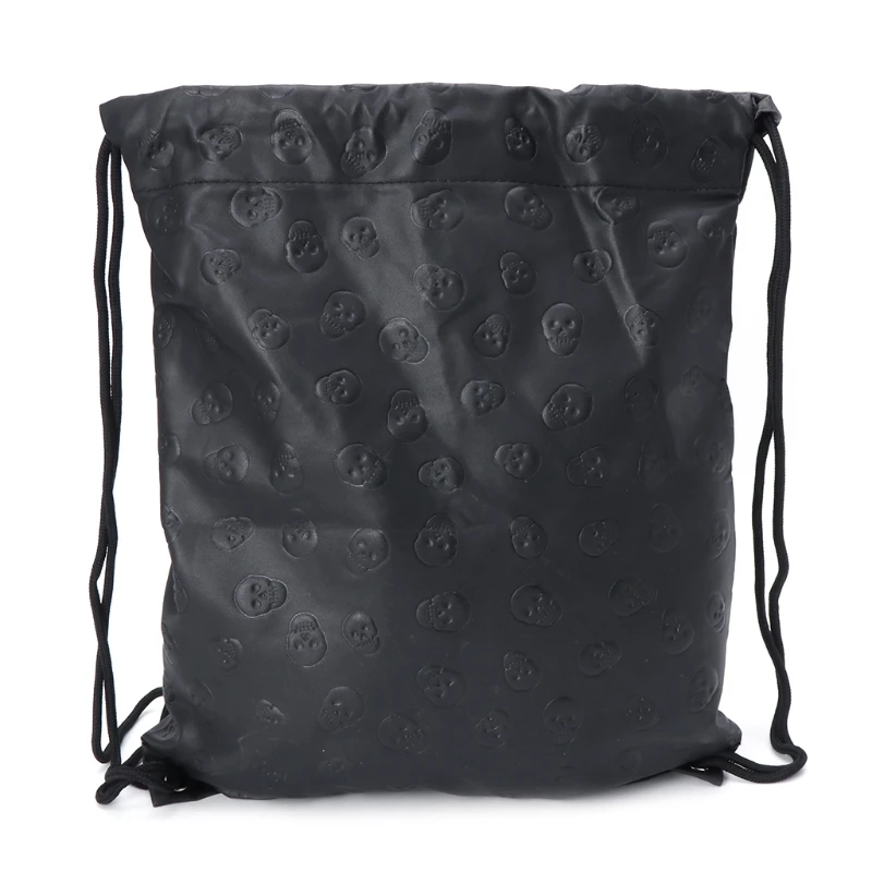 ใหม่ Unisex กระเป๋า Skull Drawstring แฟชั่นกีฬากลางแจ้งกระเป๋าเป้สะพายหลังกระเป๋า E74B