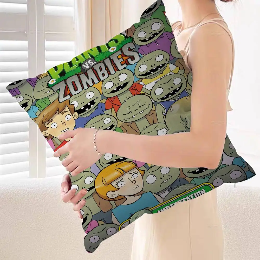 لعبة كلاسيكية P-Plants Vs Z-Zombies وسادة غطاء الوسادة المخدة غرفة المعيشة أريكة ديكور المنزل حسب الطلب
