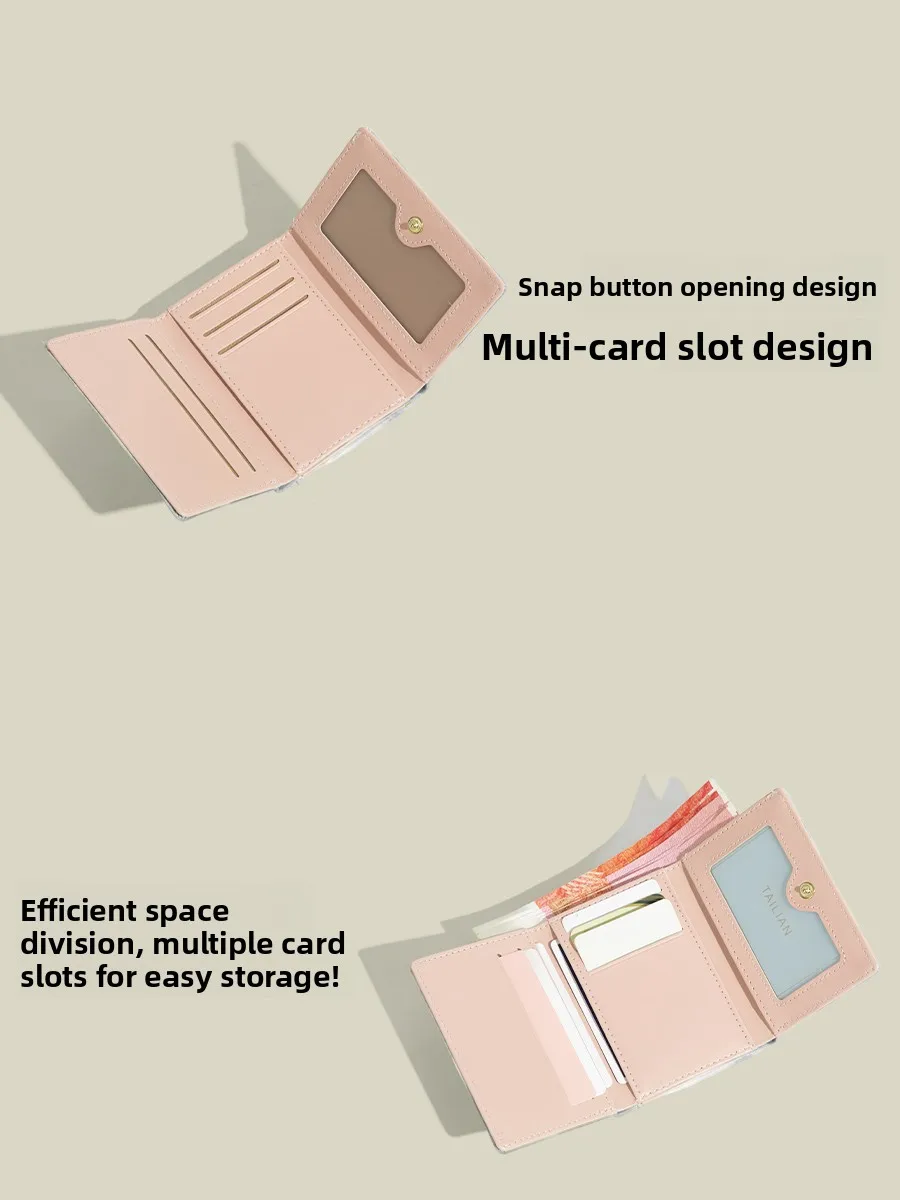 CAPIE&KURI 오리지널 중국 잉크 스타일 멀티 카드 슬롯 여성용 학생용 소형 트라이 카드 홀더 패셔너블