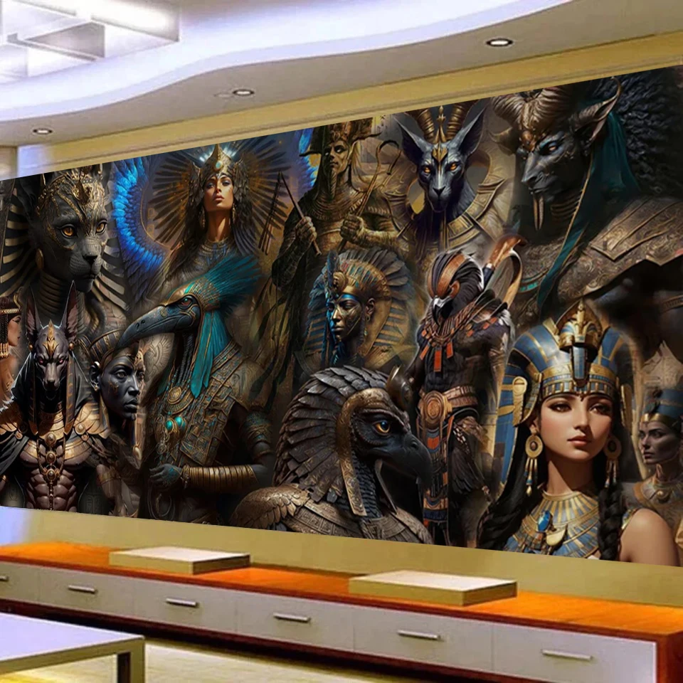 Large 5D DIY Diamond Painting Egyptian Queen Gods Anubis,Pharaoh Ancient Egypt Mythology Full Square Round Embroidery Sale