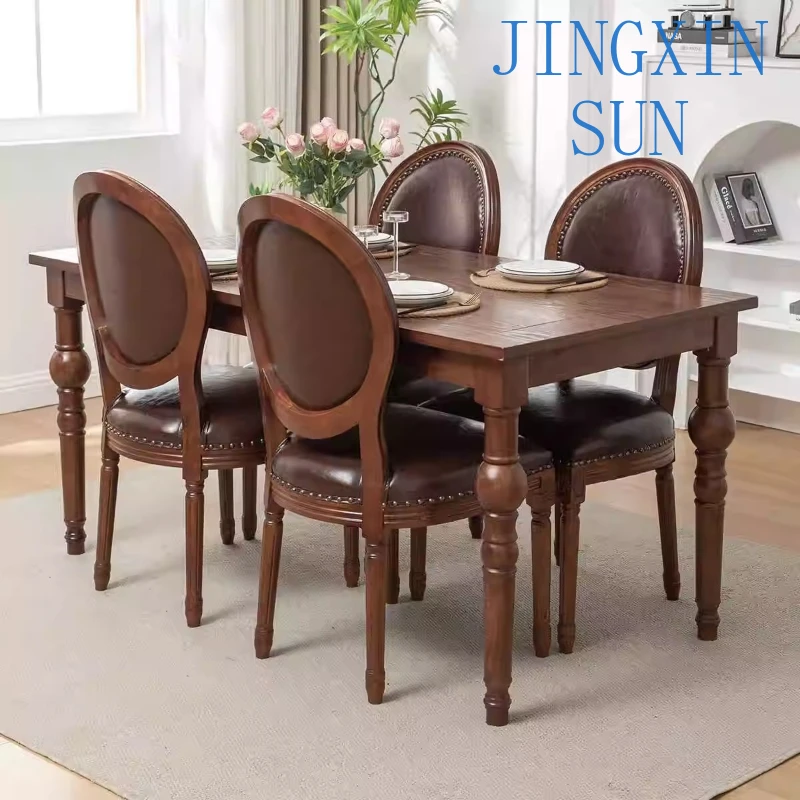 French Solid Wood Home Dining Chair,homestays,cafes,retro Style Armrests,European Style Hotels,countryside Backrests,chair