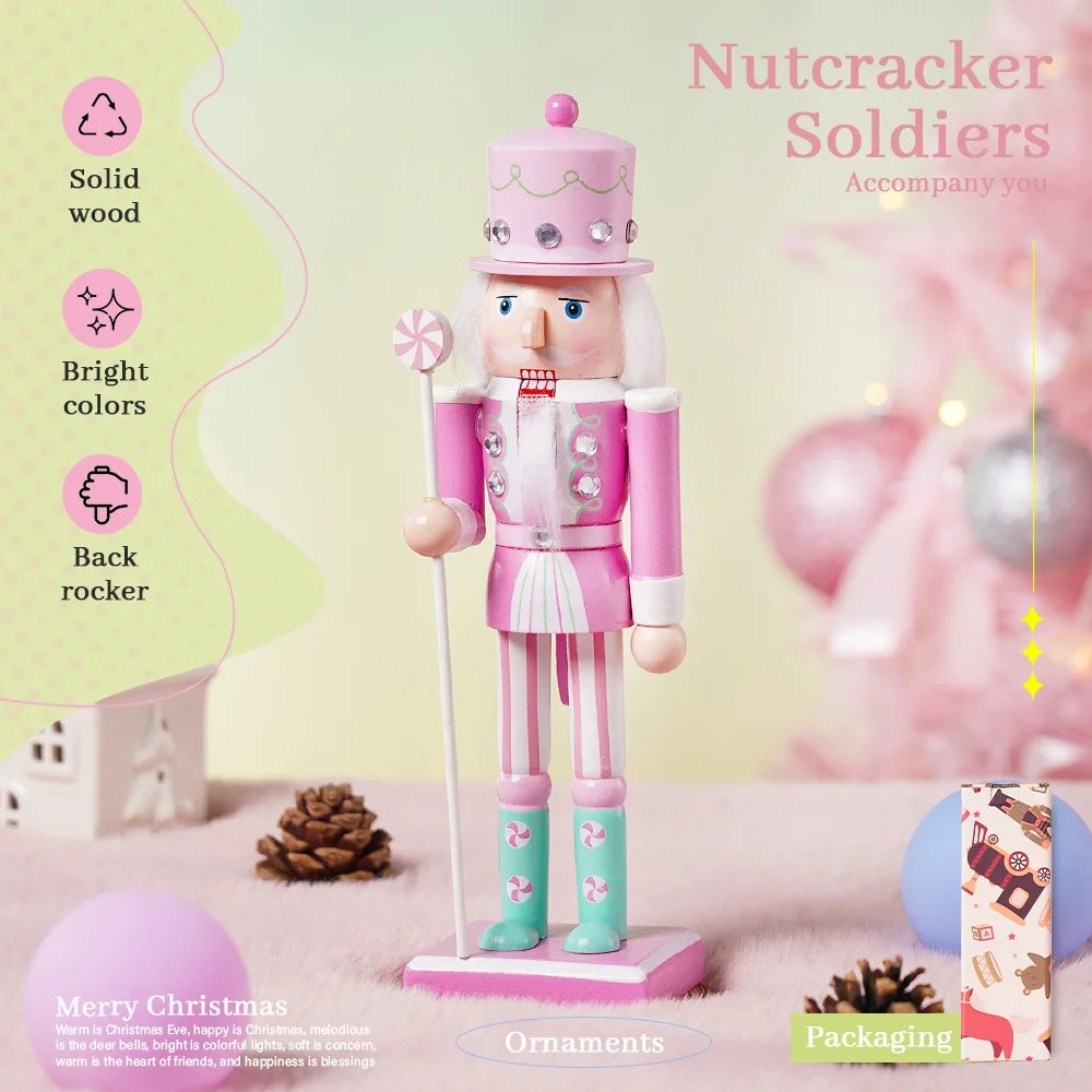 25 cm Nussknacker-Soldatenfigur, handgefertigte Süßigkeiten-Soldatenpuppe, Schreibtischdeko, Heim- und Bürodekoration, Weihnachts- und Neujahrsdekoration, Geschenk – Detail 5