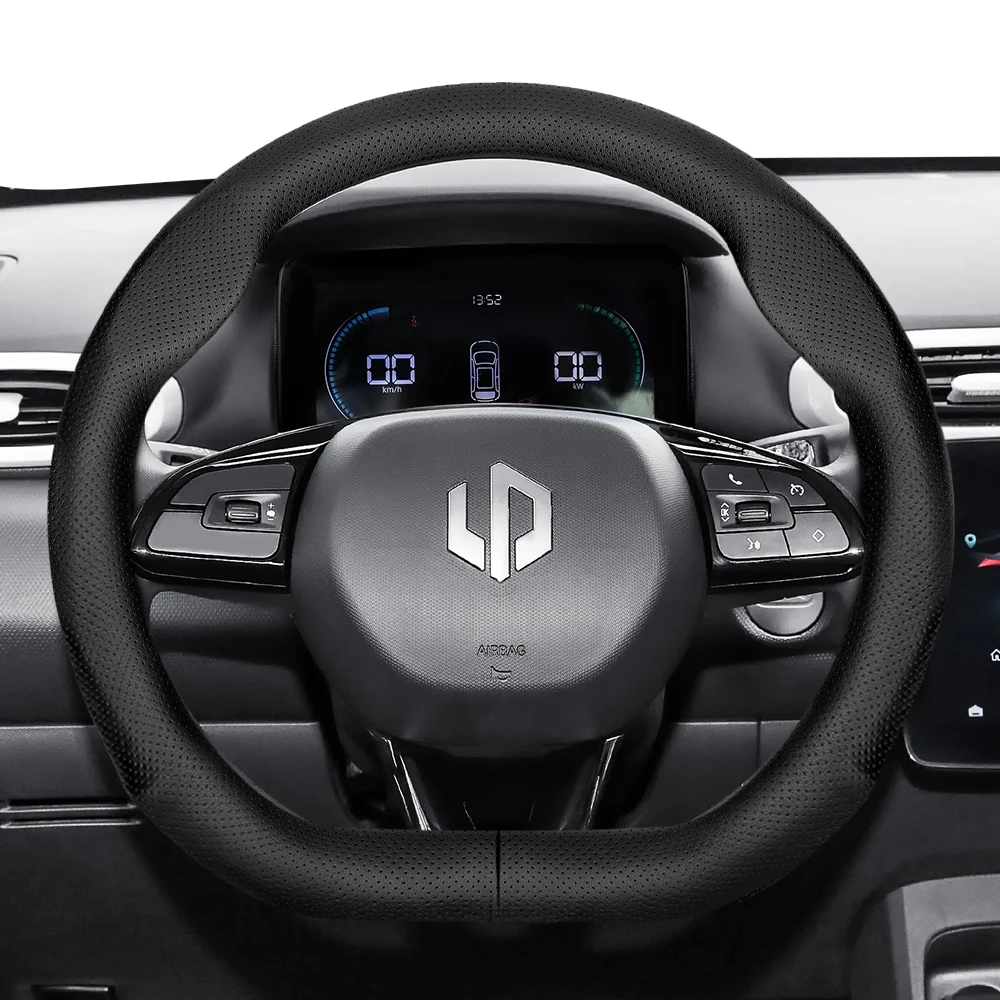 Suitable for Leapmotor Ultra-Thin Breathable Leather Steering Wheel Cover for Models T03 C10 B10 B05 B03X C16 C11 C01, Etc., in Black, Red, Brown, and Mocha Color Car Accessories