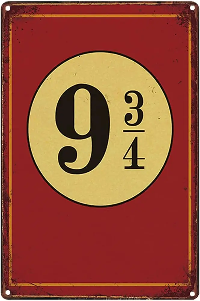 Original Vintage Design Mysterious 9¾ Sign Tin Metal Signs Wall Art | Thick Tinplate Print Poster Wall Decoration for Garag sign