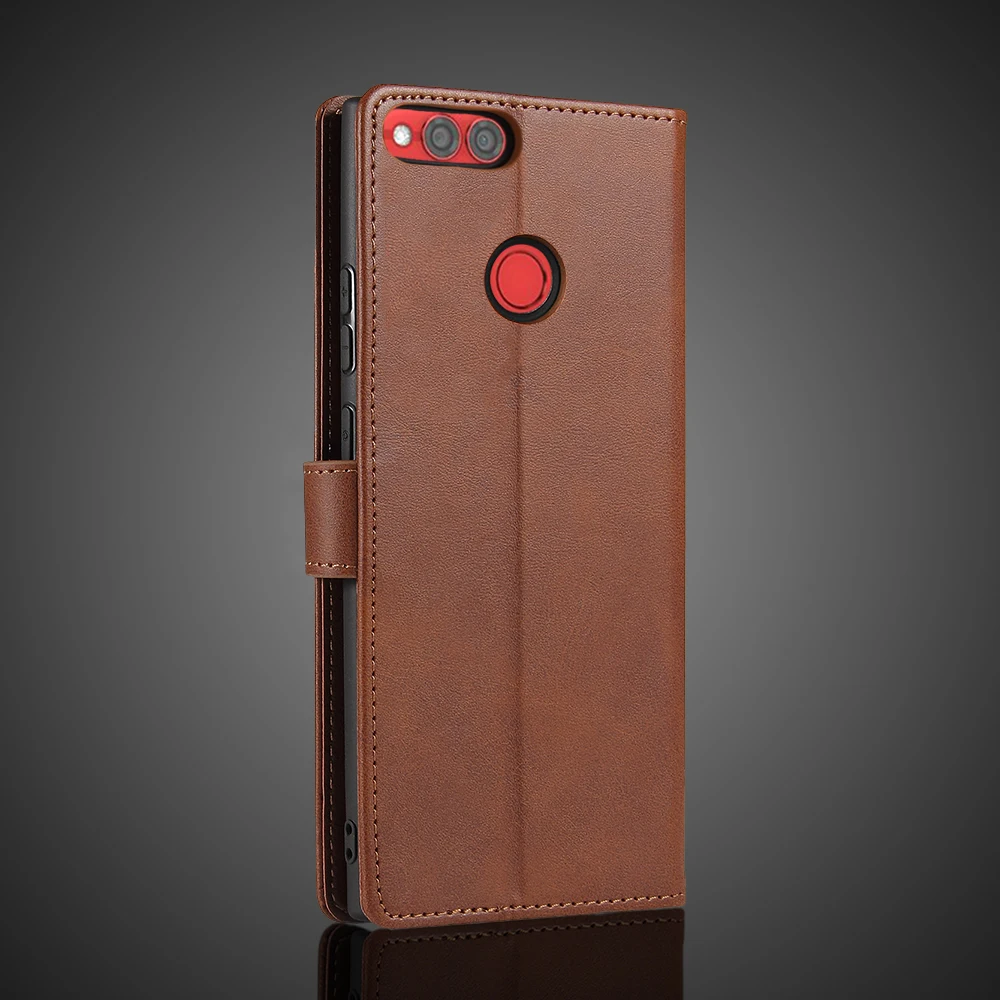 Honor 7X Pu Leather Case Wallet Flip Case for Huawei Honor 7X Retro Cover Protective Holster Fundas Coque with Lanyard