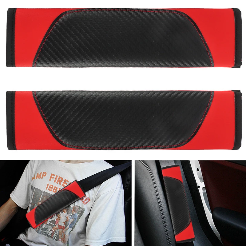 2Pcs PU Leather Car Safety Seat Belt Shoulder Cover For Nissan X-trail Qashqai Note Juke Sentra Patrol Navara Micra Leaf Almera