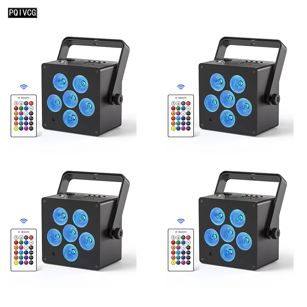 

4 шт./лот беспроводной пульт дистанционного управления 6x18 Вт 6 в 1 RGBAW + УФ-батарея Par Light сценическое освещение полноцветное освещение