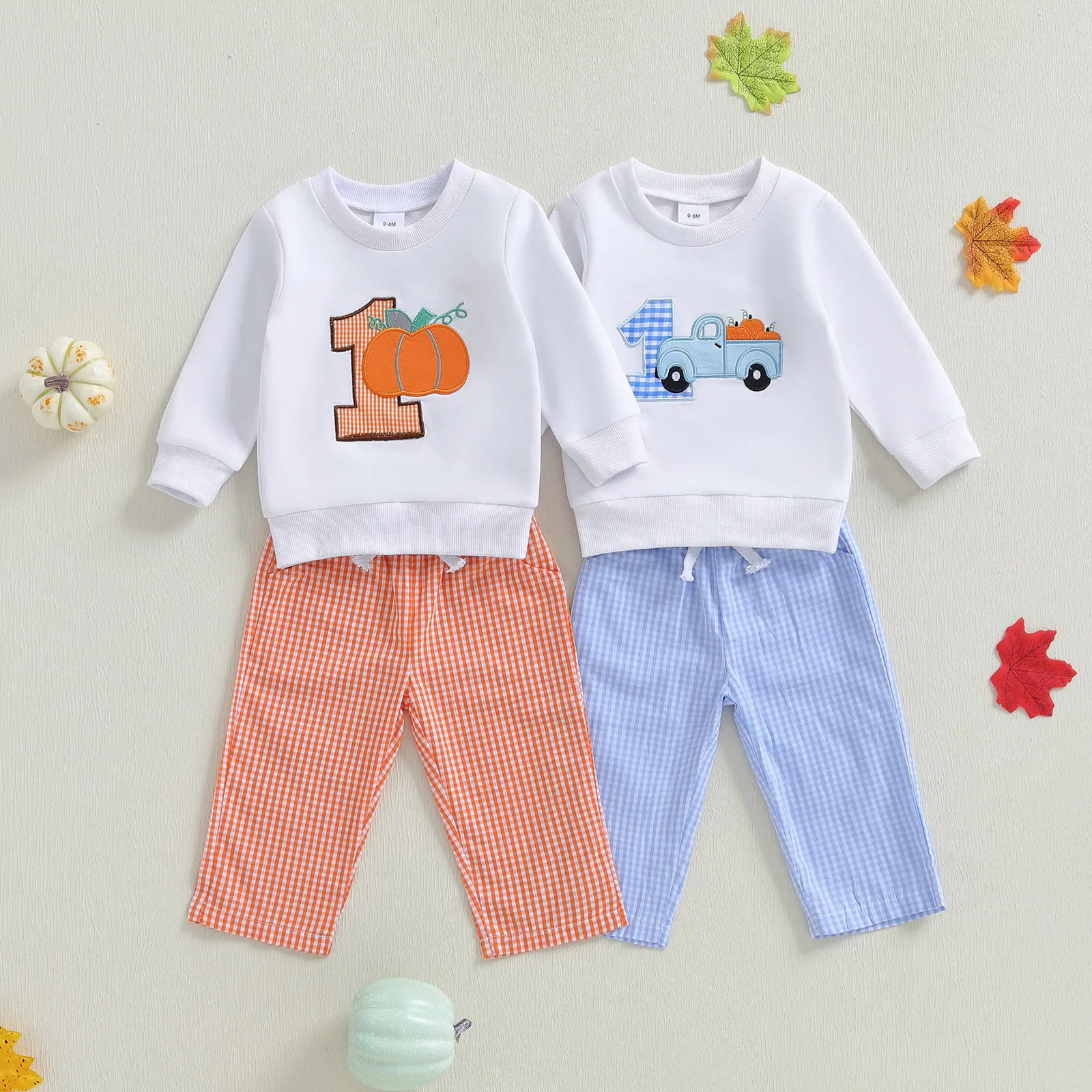 2026 الشتاء طفل رضيع 2 قطعة الزي الخريف طويلة الأكمام عدد اليقطين التطريز البلوز فستان أطفال مع سروال داخلي الملابس الدافئة