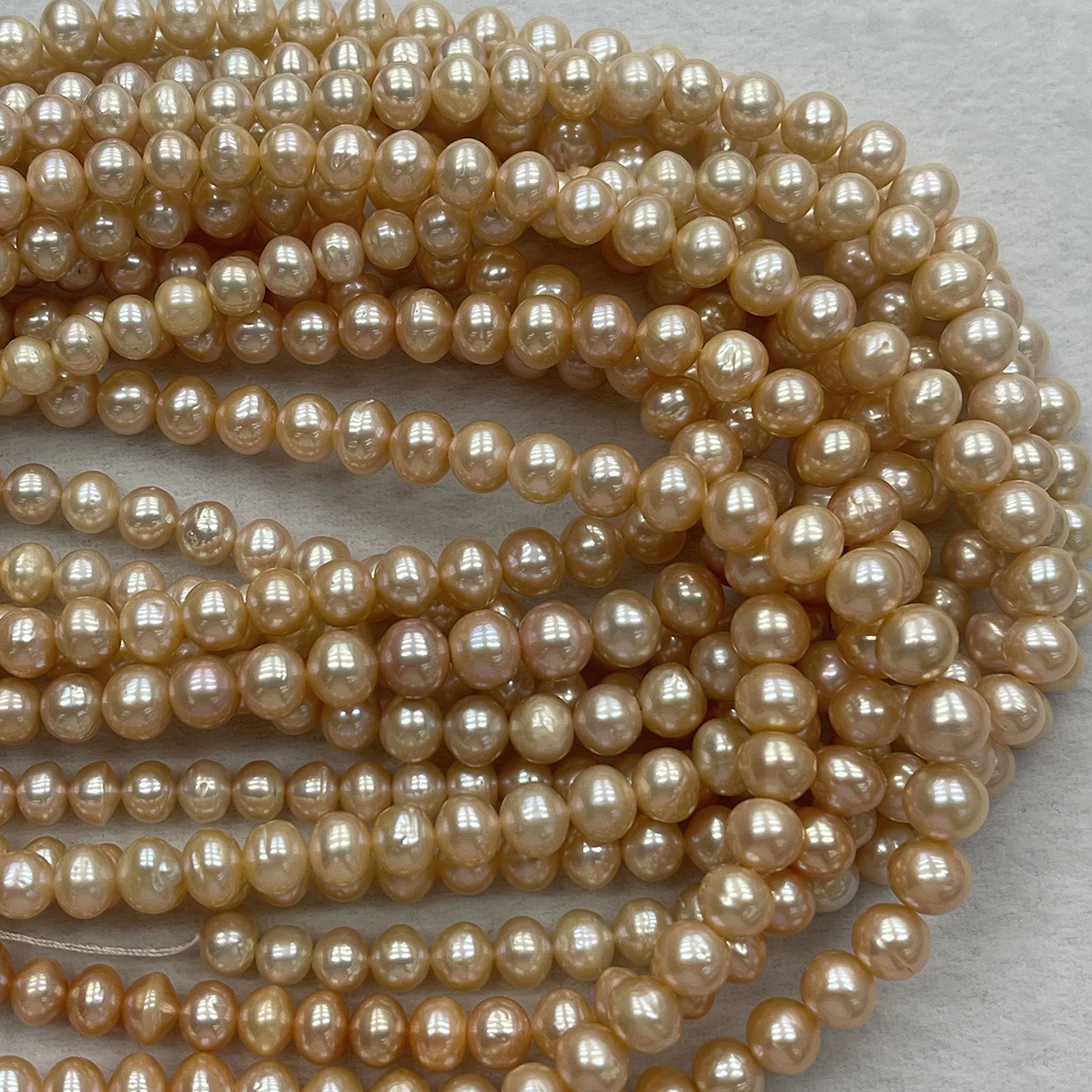 9-12mm-big-deep-champagne-color-natural-freshwater-nearround-pearl-necklace-semi-finished-material-diy-jewelry-accessories-gift