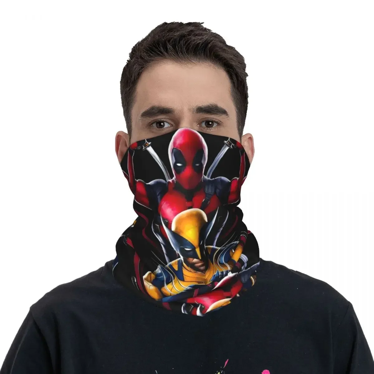 Deadpool & Wolverine & Bandana Film Gaiter leher Motocross wajah syal hiasan kepala dewasa dapat dicuci