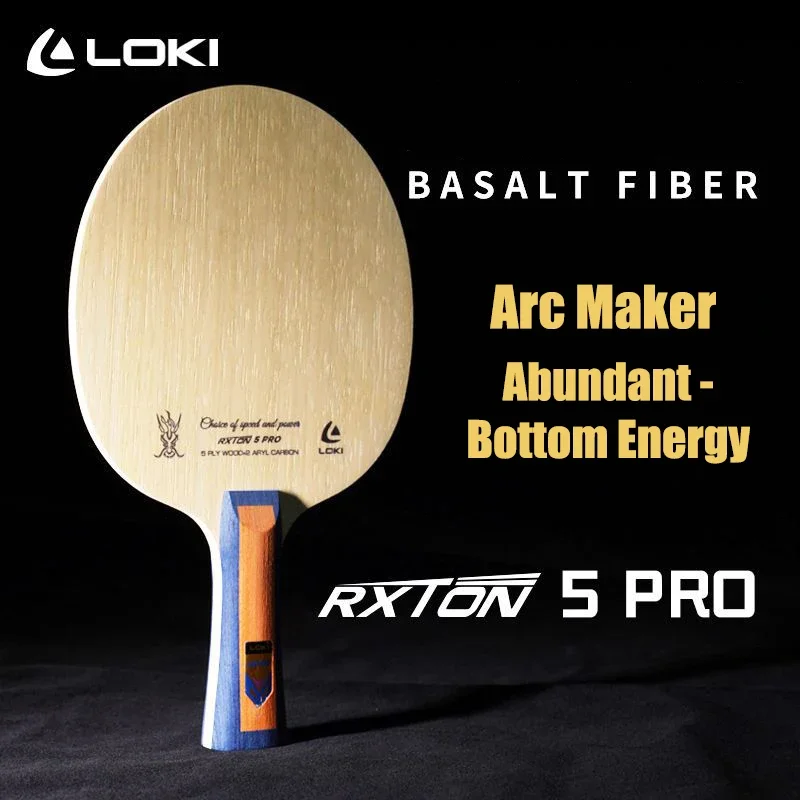 LOKI RXTON 5 Pro Table Tennis Blade 5 Wood 2 Fibre Loop Fast Attack Offensive Brand Logo New Ping Pong Bat for Advanced Training