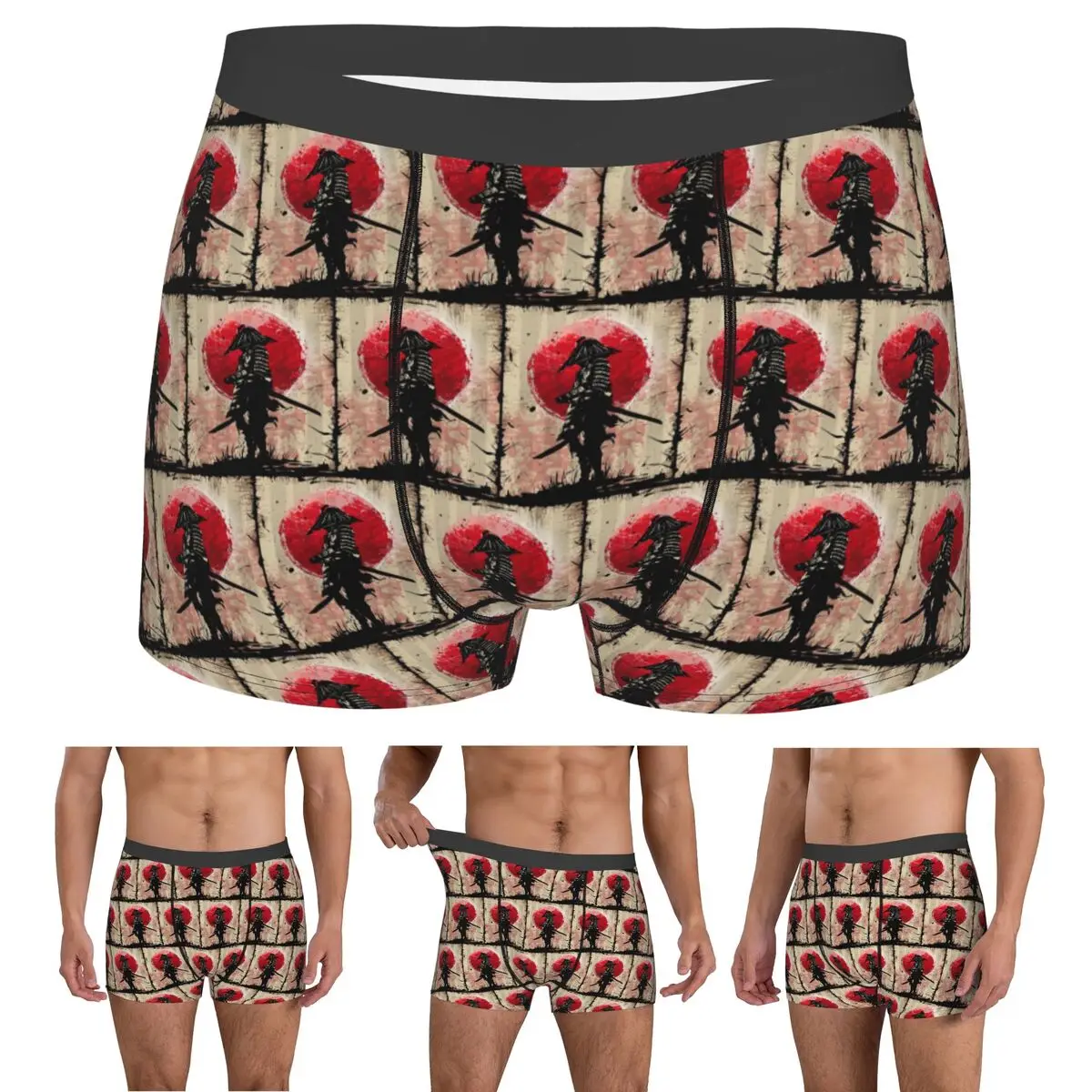 

Boxer Underpants Shorts Japanese Art Samurai Fighter Bushido Panties Men's Comfortable Underwear for Homme Man Boyfriend Gifts