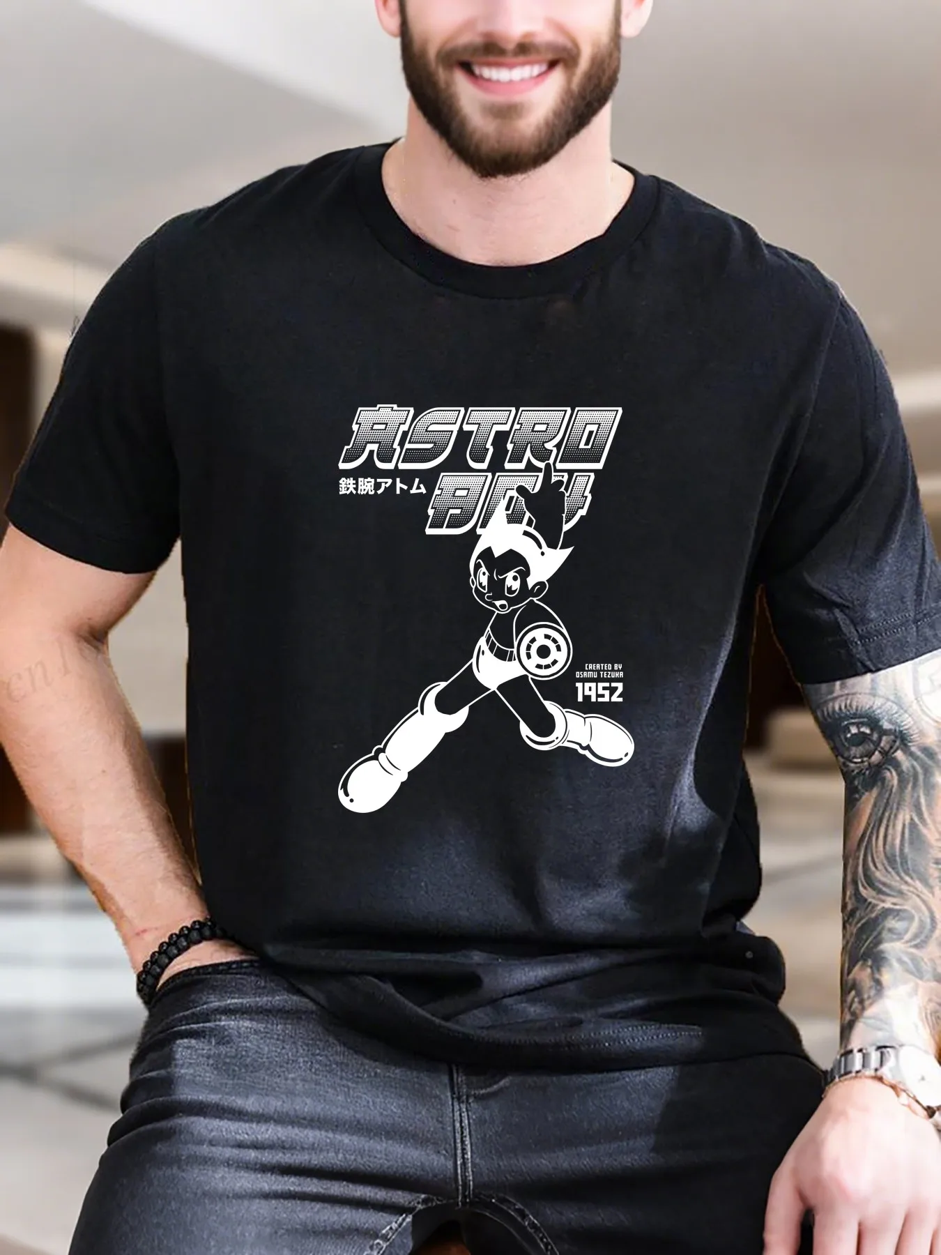 

Мужская футболка с коротким рукавом с принтом — черно-белый квадратный дизайн с фотографией, 100% хлопок, мягкая и дышащая, повседневная и модная, идеально