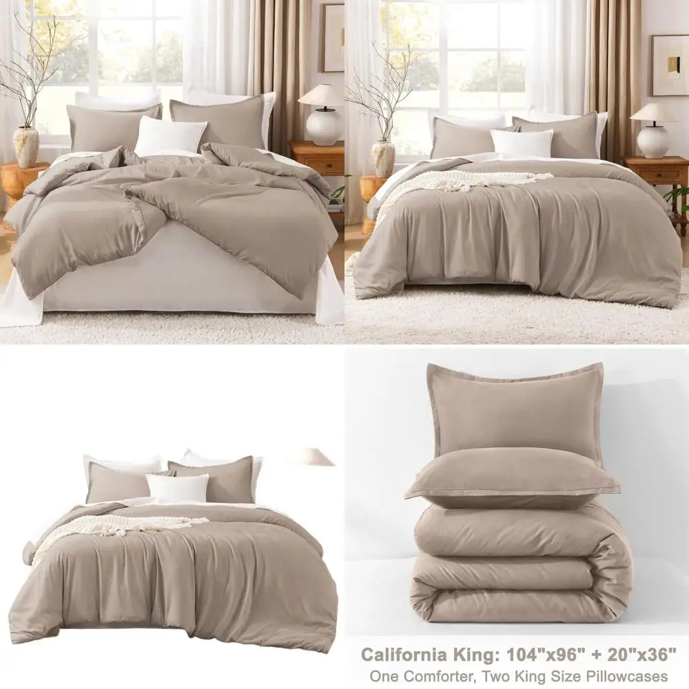 

Легкий комплект постельного белья Cal King - 3-предметный набор с утяжеленным наполнителем (аналог пуха), машинная стирка (104x96, 2 наволочки)