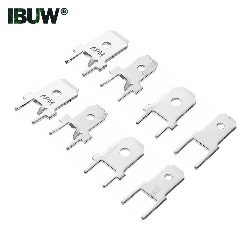 100PCS/lot 4.8mm 6.3mm PCB Spade Terminal Connector Cold Press for Circuit Board Tab Solder Lug Male Crimp Terminal Plate 4.8