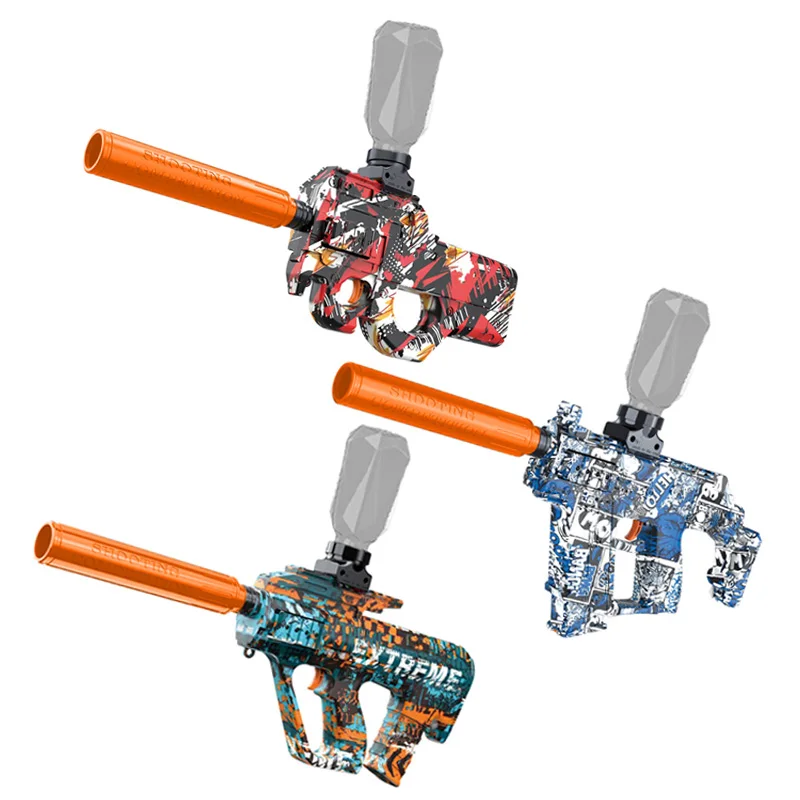 Image of P90 AUG Elektrische Blaster-Spielzeugpistole für Draußen, Wiederaufladbar, Automatisches Schießen, Gel-Kugel-Pistole, Interaktives Spielzeug für Erwachsene