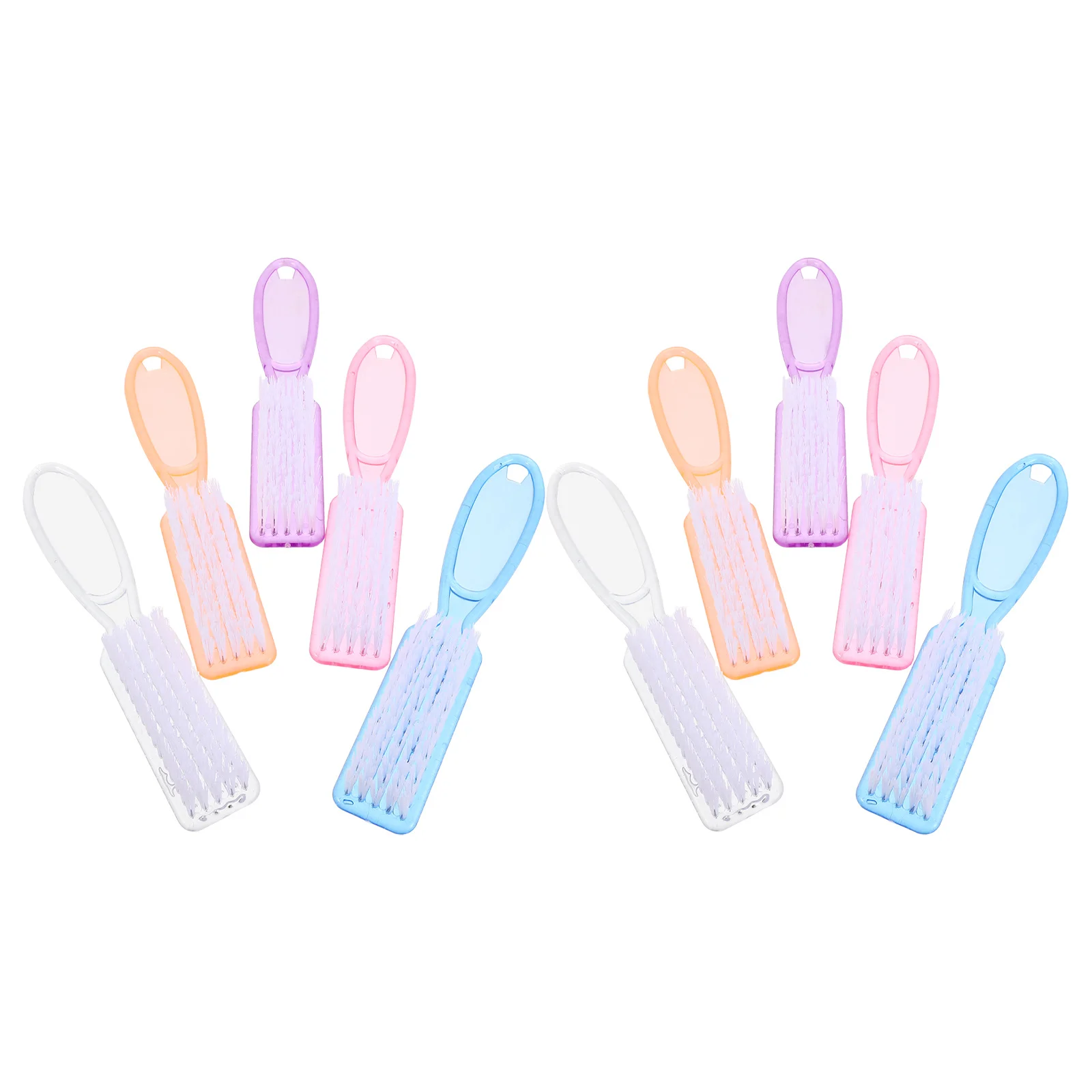 10 قطعة مجموعة فرش الأظافر البلاستيكية لإزالة الغبار مانيكير أدوات تنظيف حجم السفر المدمجة لصالونات عشاق الأعمال اليدوية