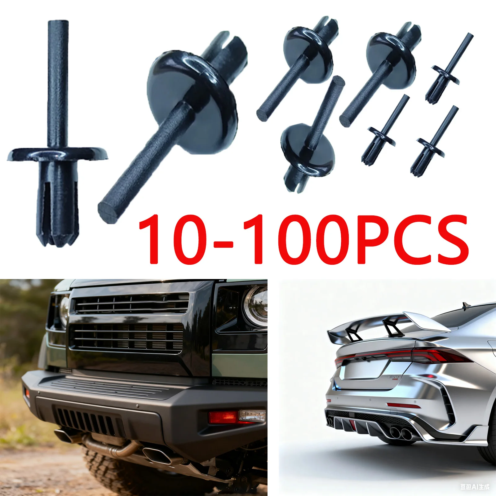 10-100X 6MM Car Front Door Card Clips Bumper Deflector Fender Liner Bolt Fastener For Land Rover Defender AFU1075 MWC9918PMA