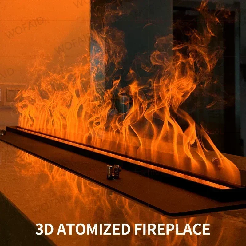 Simulated 3D Multi-color Flame Electric Fireplace, Home Background Wall, Embedded Humidification Decoration, Atomized Fireplace