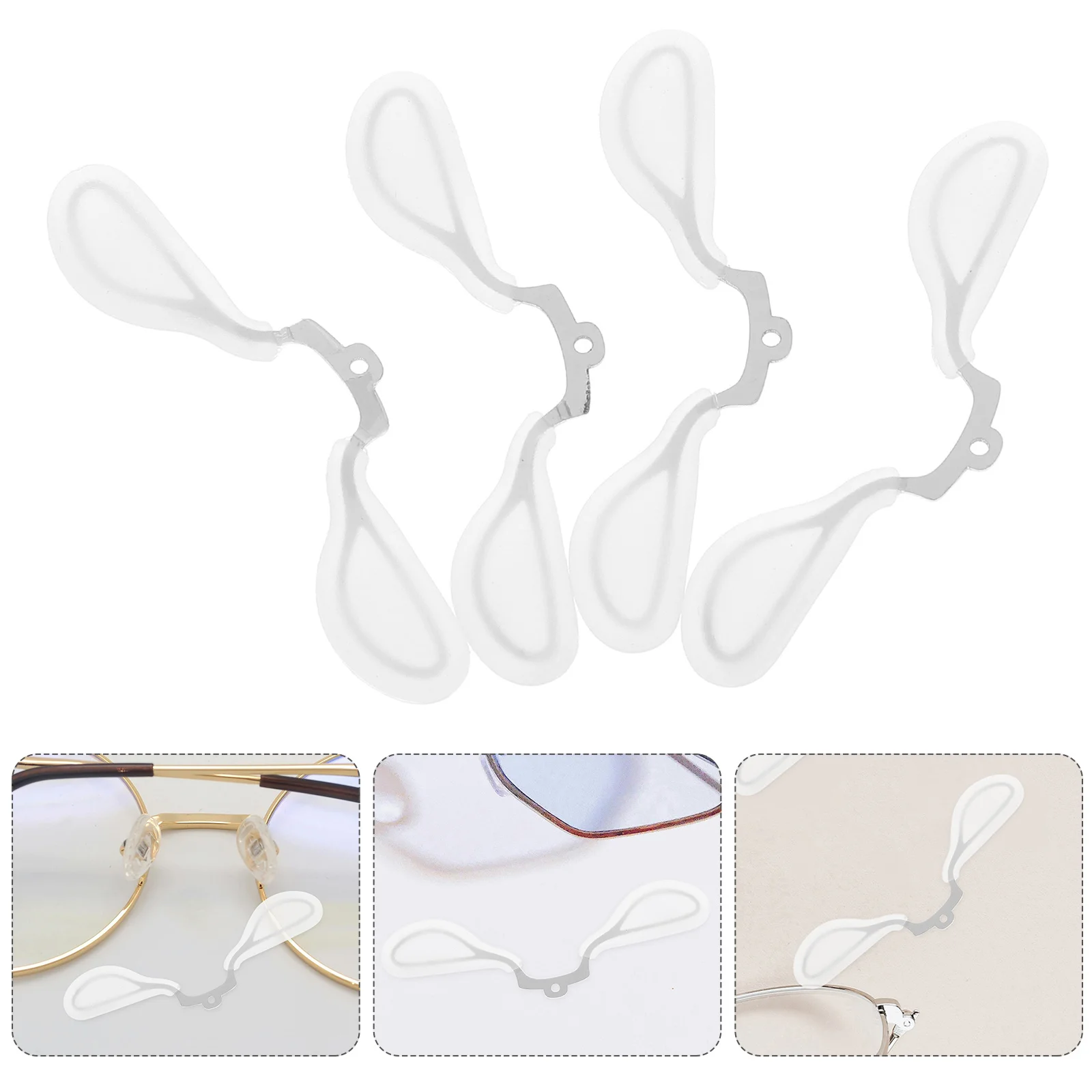 

4Pcs Glasses Nose Pads Silicone - Integrated Saddle Design Soft Support for Kids Eyewear Anti-Slip Daily Wear Glasses Pads