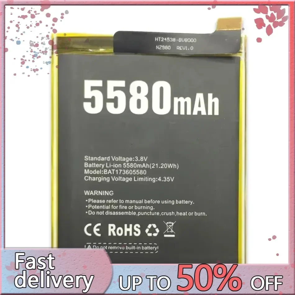 BAT173605580 Mobile Phone Replacement Battery For Doogee S60 Lite 5580mAh Li-polymer Batteria