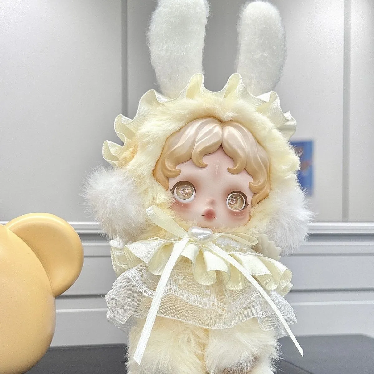 Angel Cloths Rabbit Ears for 10cm Skullpanda V1 V2 Handmade Clothes Vinyl Doll Outfits Replacement Costume Sets Cute Toy Gifts
