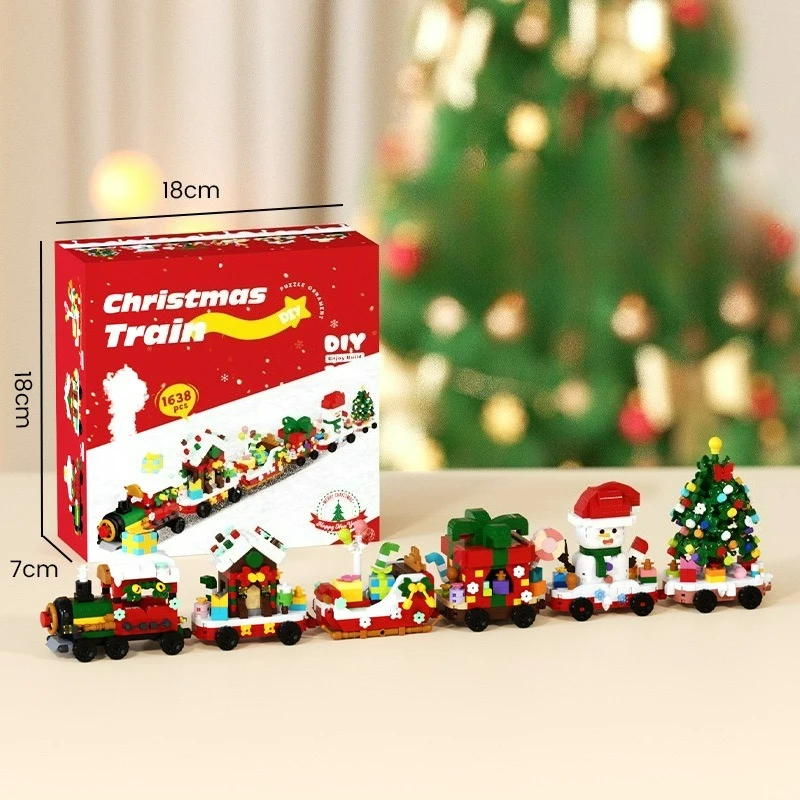 2025MOC Nieuwjaar Kerstvakantie Treinset Snoephuis Kerstboom Model Bouwstenen Onderwijs DIY Speelgoed Kinderen Geschenken