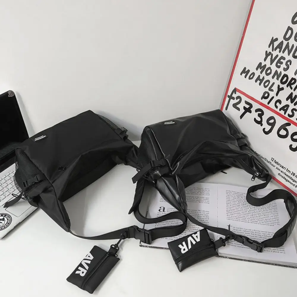 

Waterproof Male Shoulder Bag Large Capacity Solid Color Shoulder Belt Bags Adjustable Strip Leisure Single-shoulder Bag Men
