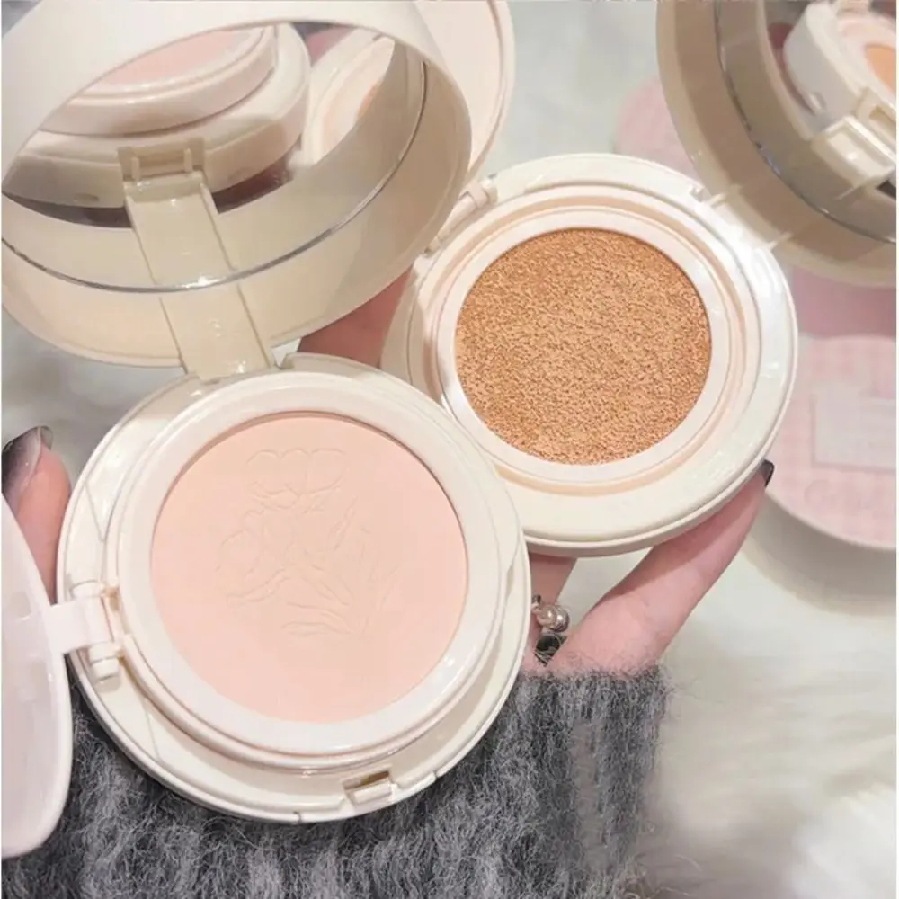 Natural Finish Matte Face Pressed Powder 2 In 1 Clear Texture Oil Control Foundation Lasting Brightening Whitening Cream