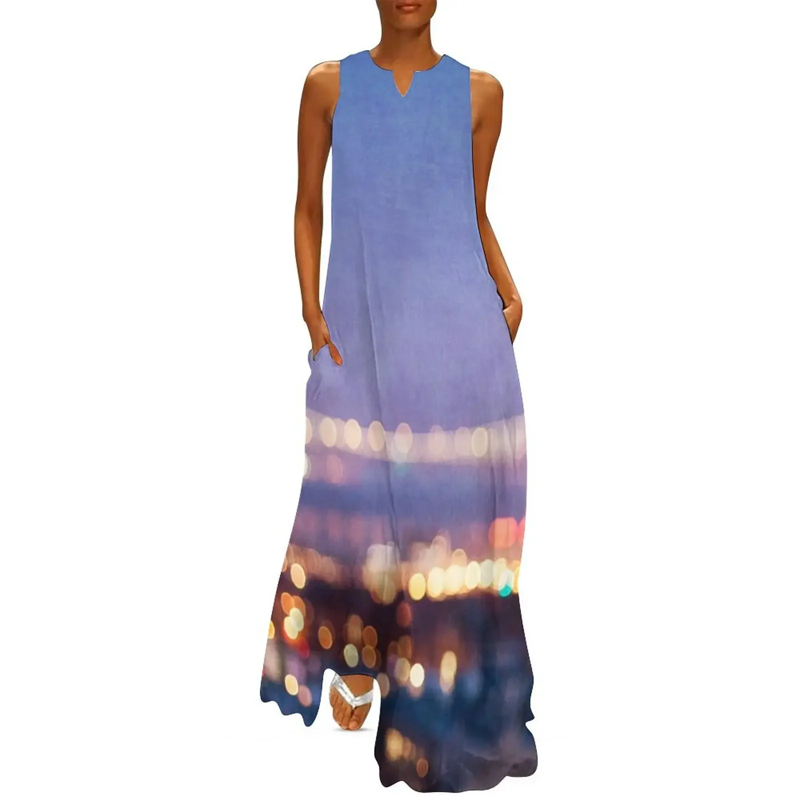 

Bay Bridge Glow - San Francisco Long Dress long sleeve dresses Evening dresses birthday dress women's summer dresses 2025 Dress