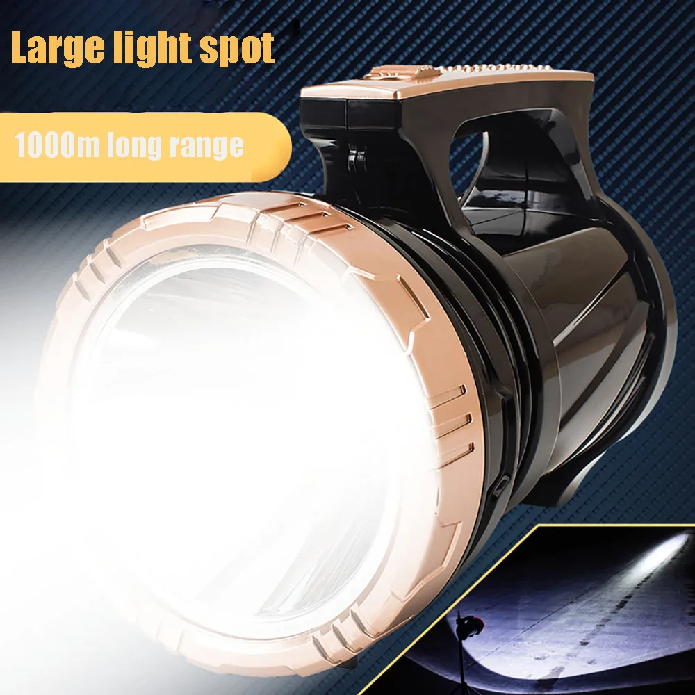 LED Strong High Power Multi-functional Bright Flashlight Long Range Portable Searchlight Rechargeable Bulb Fire Emergency Torch