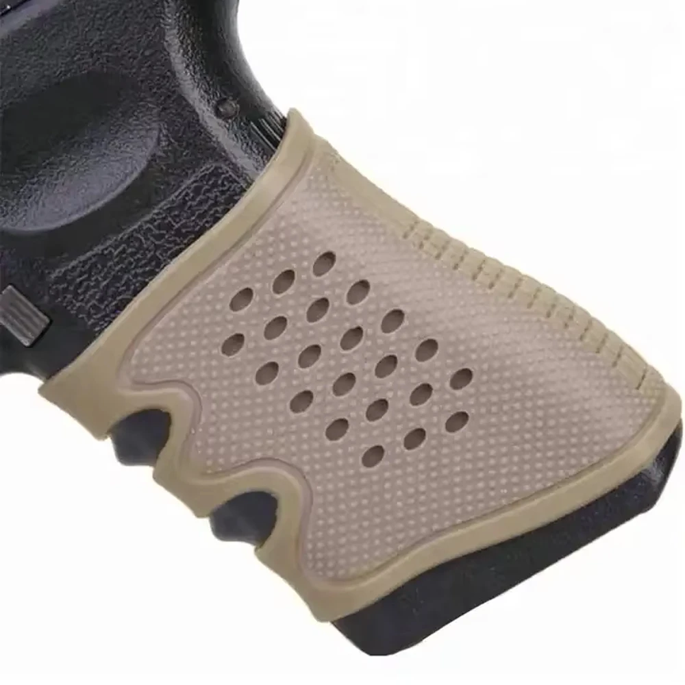Taktische Pistolen-Griffhülle aus Gummi, rutschfeste Airsoft-Griffhülle, Schutzhandschuh für 17 18 19 M4 Zubehör – Detail 5