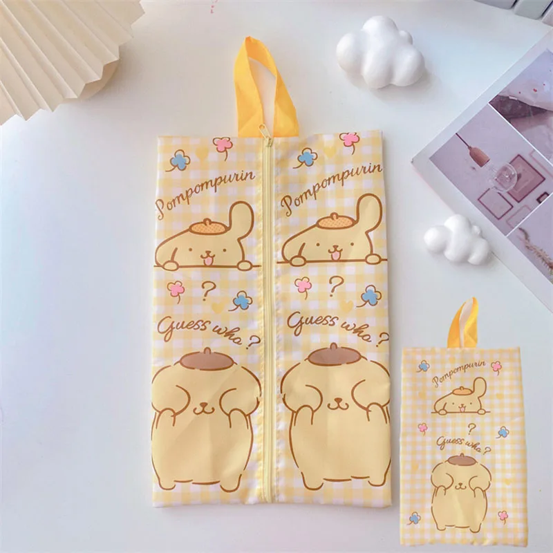 Sanrio Kawaii Pachacco Shoes Storage Bag Cinnamoroll Kuromi Figure Creative Portable Travel Organizer Bag Cartoon Birthday Gift