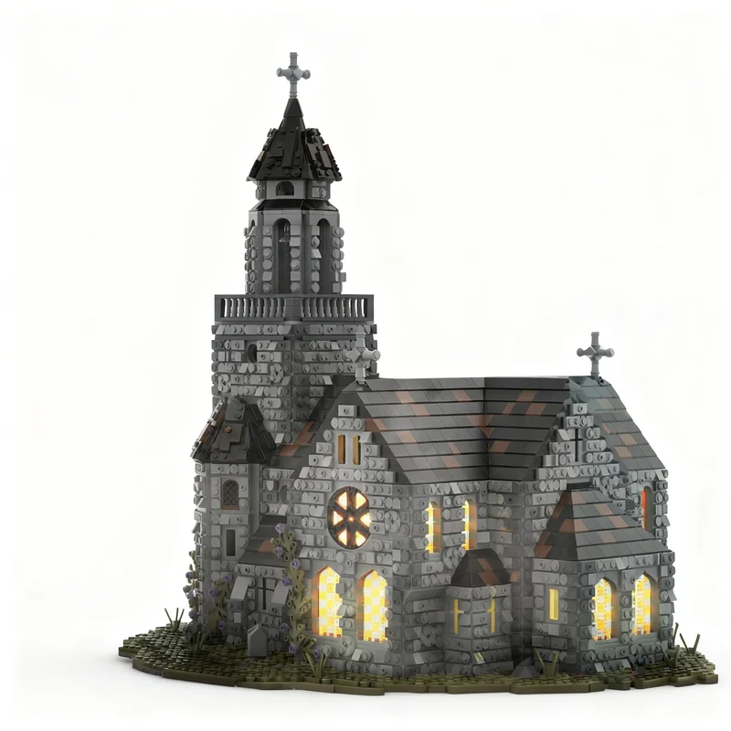 6575pcs MOC Castle Kingdoms Medieval Cathedral Model Building Blocks Construction Birthday Education Idea Art Assemble Creative