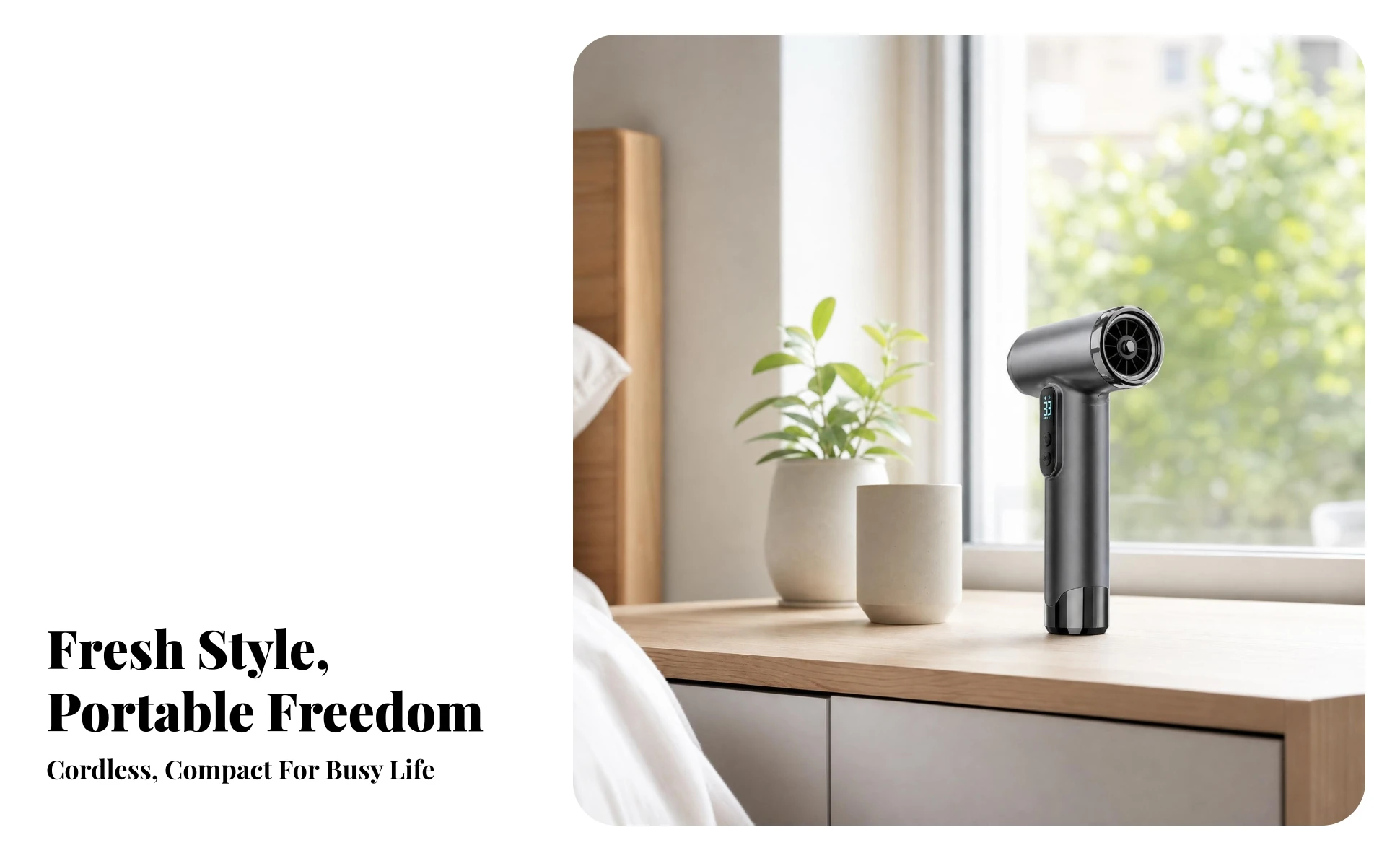 Beauty Appliance Two-Button Buttons Compact Hair Dryer Home Use Cordcordless Cordless Hair Dryer for Dorm