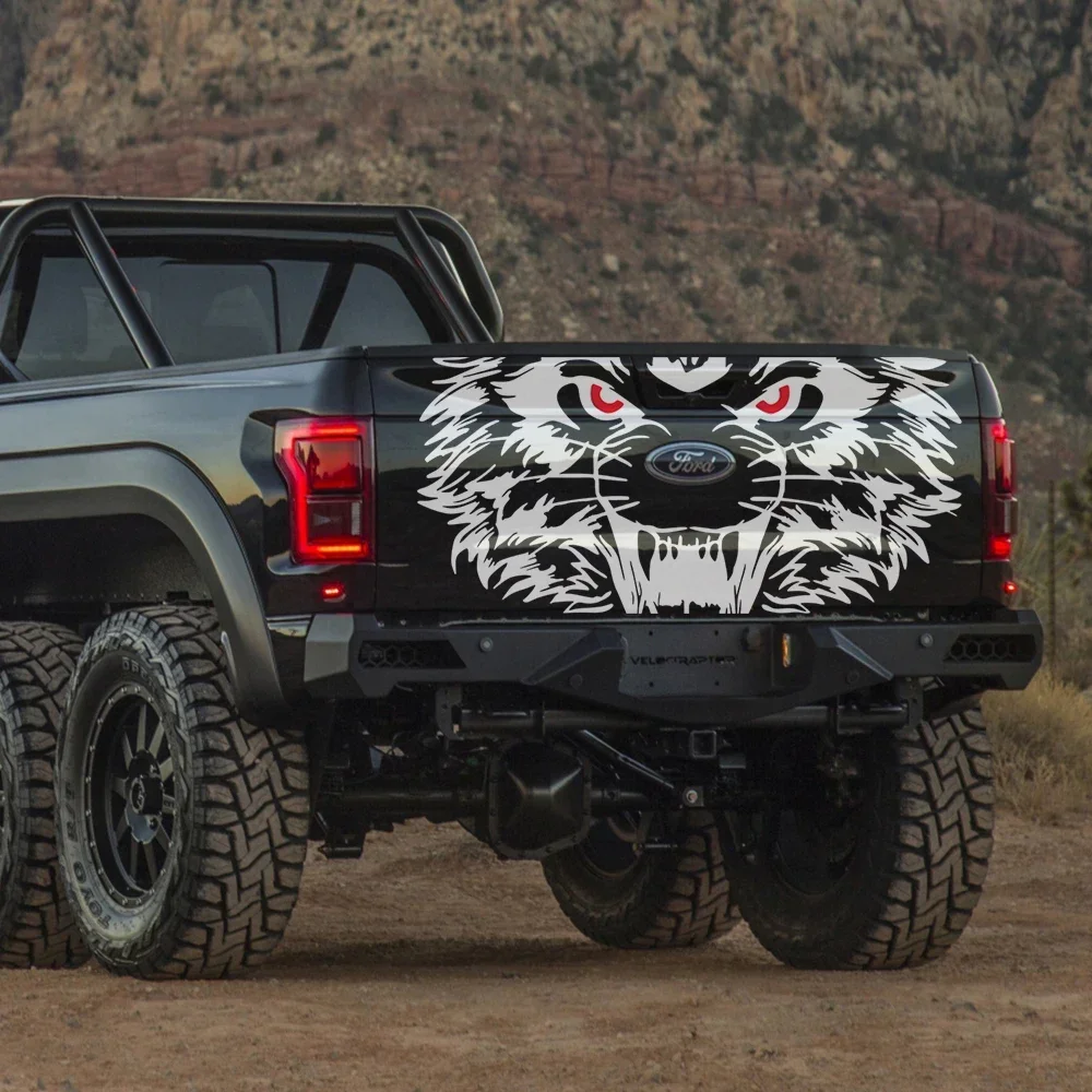Pickup Tailgate Stickers Tiger Graphics For Ford F150 Ranger Toyota Hilux Chevrolet Silverado Dodge Ram Isuzu Dmax Car Decals