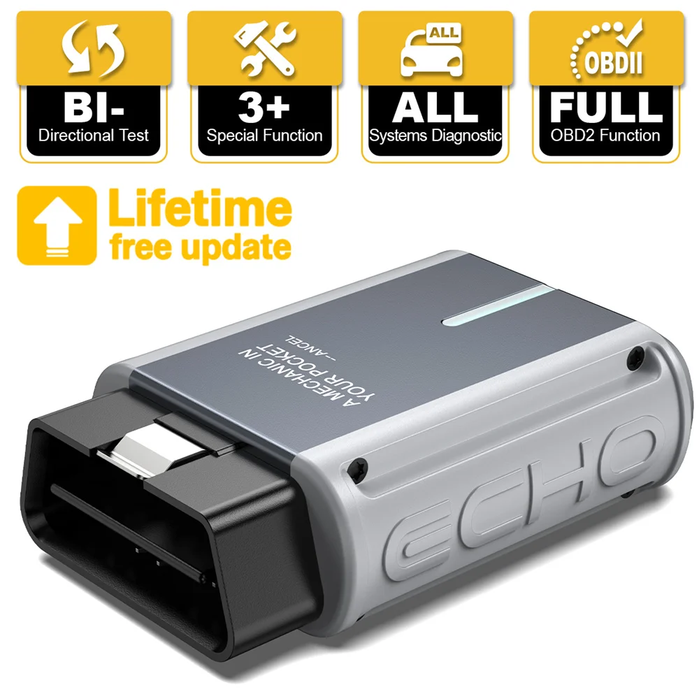 

ANCL ECHO OBD2 сканер Bluetooth считыватель кодов масляный свет тормоз сброс регистрация батареи двунаправленный инструмент сканирования для iOS Android