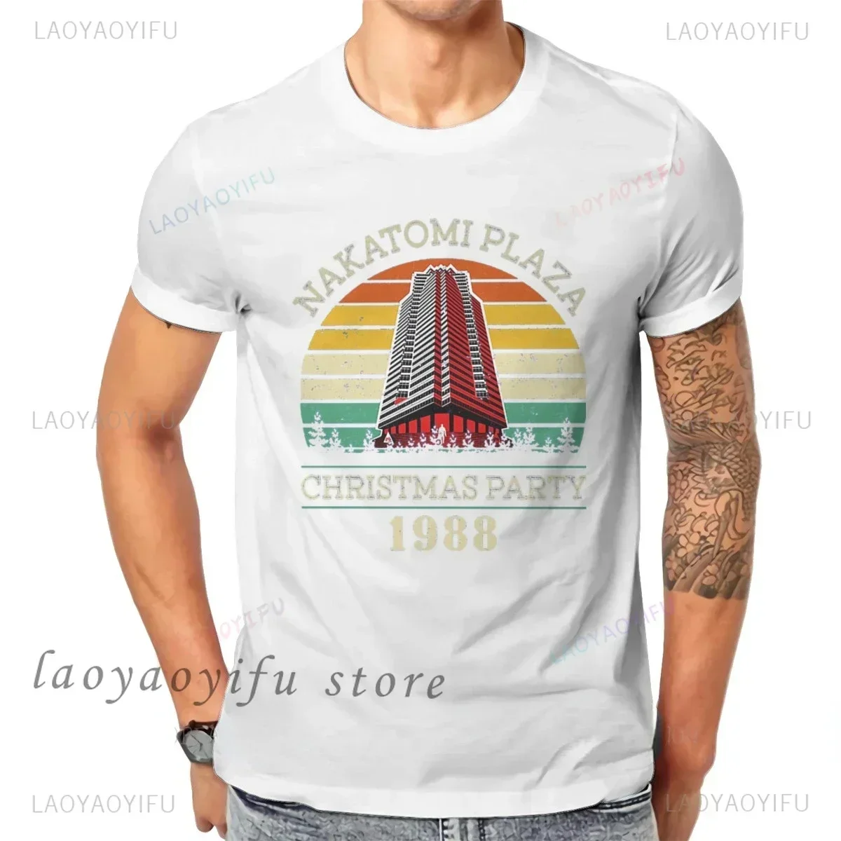 Film Tshirt Die Hard Movie Christmas Party 1988 Bruce Willis Man Vintage TShirt Męski 90s Retro T Shirt Odzież Męska Ropa Hombre