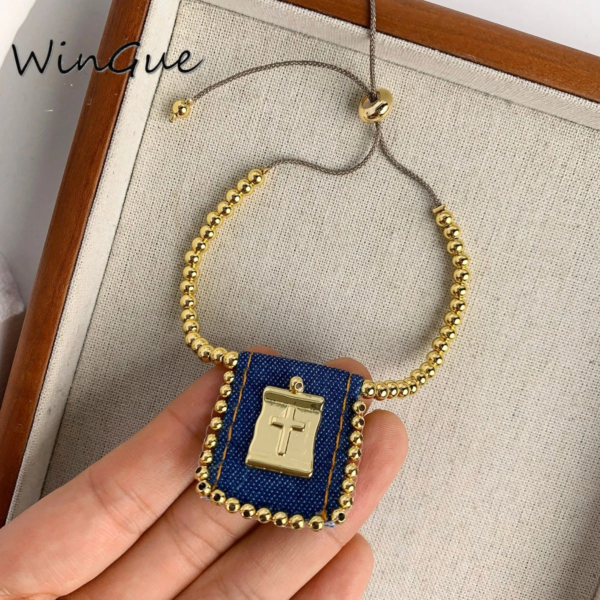 تصاميم فريدة من نوعها الجينز سحر سوار المجوهرات الدينية سوار القلب المقدس مطلية بالذهب مريم العذراء سوار W2507