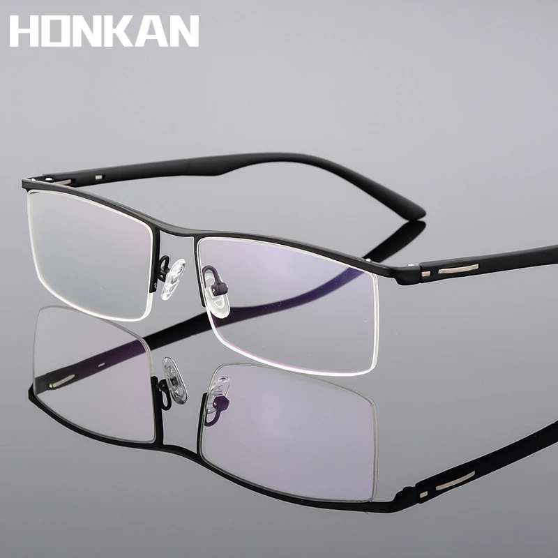 

Деловые мужские очки премиум-класса, квадратные оптические очки, уникальный дизайн храма, титановый сплав, полуоправа, очки для очков