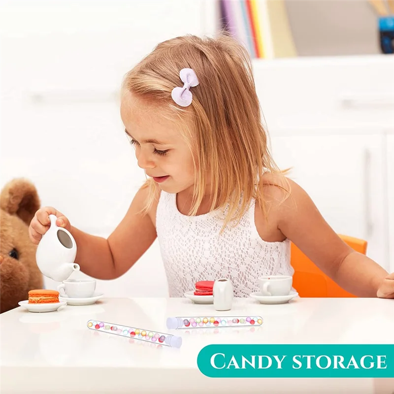 QWE-100Pcs أنابيب اختبار واضحة مع أغطية 25 مللي أنبوب بلاستيكي 16X150 مللي متر قوارير بلاستيكية للتجارب العلمية لوازم الحفلات