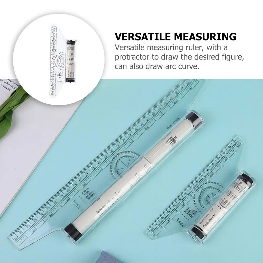 Angle Parallel Ruler Plastic Rolling Ruler Multipurpose Drawing Engineer Protractor Circle Template Horizontal Vertical Lines